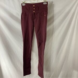Refuge Maroon high waist super skinny jeans